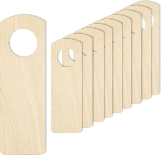 Creative Deco 10x Agățători de Ușă din Lemn 15 X 5 Cm Decupaje Netede pentru Pirogravură din Lemn