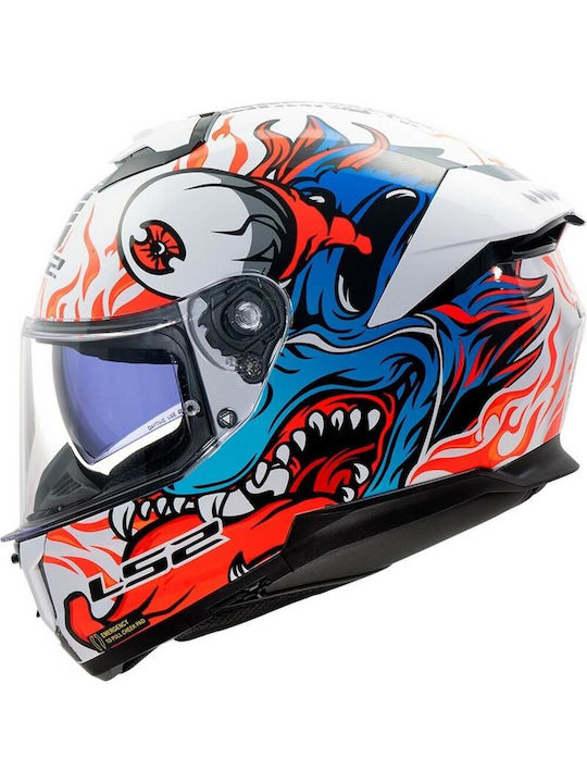 LS2 Stream II FF808 Inferno Motorcycle Helmet F...