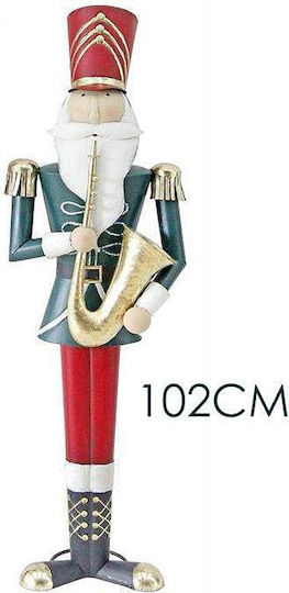 Zaros Weihnachts-Nussknacker Grün aus Metall Höhe 102cm.