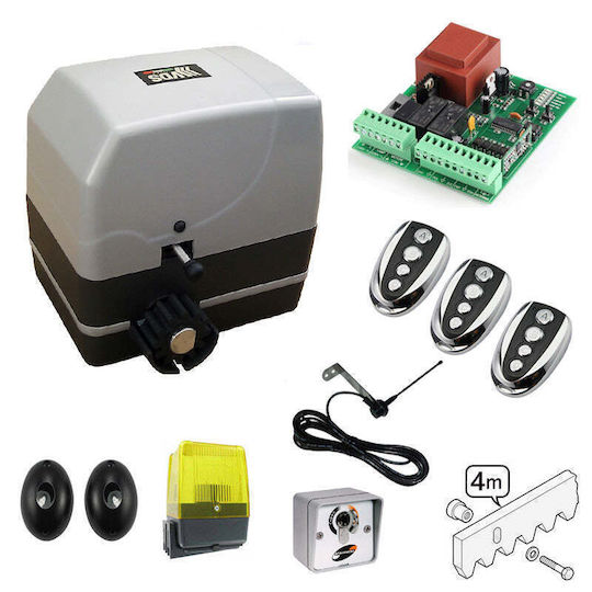 Set de automatizare pentru porți culisante de până la 600 kg Sl600-em4 Delux Kit Vds