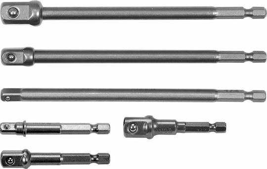 Yato Hex Adapter Set 6 Pieces 1/4" 3/8" 1/2"