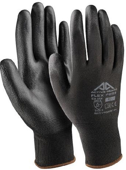 Active Gear Flex F8159 Γάντια Εργασίας Μαύρα Πολυουρεθάνης/Πολυεστέρα