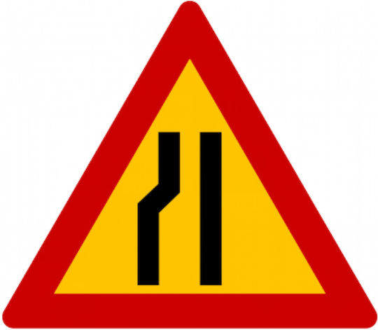 This Aluminum Sign K-6a Dangerous Road Narrowing Left Side 0.118