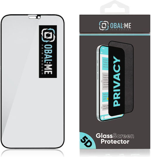 Obal:Me 5D Privacy Tempered Glass Negru (iPhone 12 / 12 Pro)
