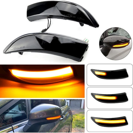 Carro Φλας Καθρέπτη Ford Fiesta 09-17 B-max 12-17 Dynamic Led Canbus Μαύρο Φιμέ 2 Τεμάχια Ca-011983