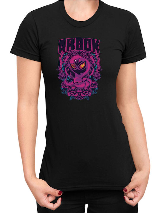 Women's T-shirt Japan Anime Manga Pokemon Arbok Black