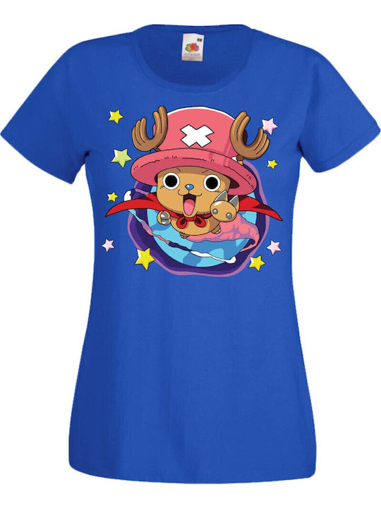 Дамска тениска Манга Аниме Тралала Аниме Манга One Piece Monkey D Luffy Roronoa Zoro Tony Tony Chopper Straw Hat Pirates One Piece Tony Tony Chopper Японска Анимация Синя