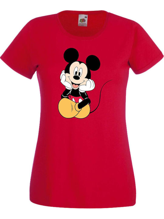 Women's Mickey Mouse 3 Red T-shirt