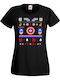 Women's Christmas Holiday Captain America T-shirt Marvel Comics Black