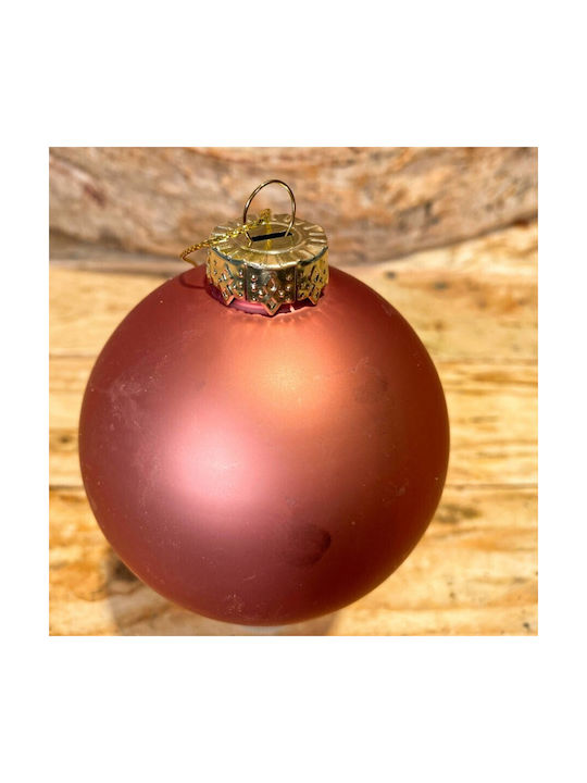 Christmas Glass Ball Pink Matte 10cm