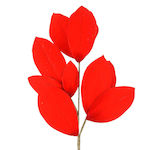 Christmas Branch with Velvet Red Leaves 72cm