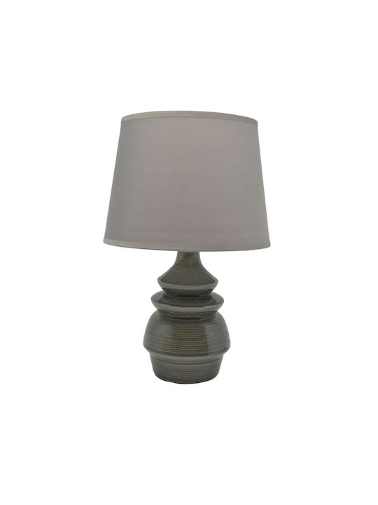 Ankor Ceramic Table Lamp for Socket E14 with Gray Shade and Base