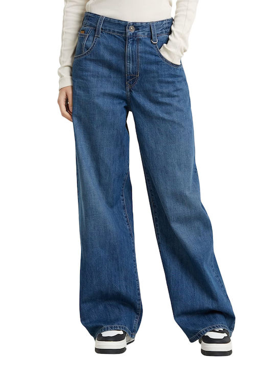 Women's Fabric Trousers Loose Fit Blue