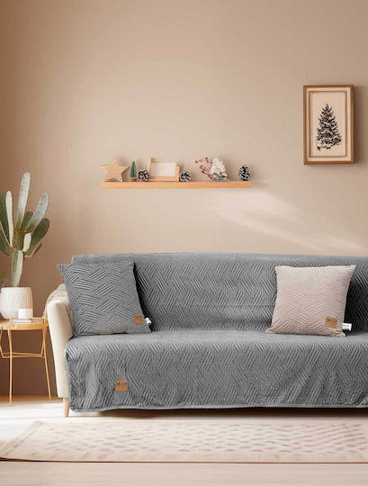 Madi Desert Ριχτάρι Τετραθέσιου Καναπέ Ζακάρ 180x340εκ. Desert Grey