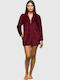 Koyote Winter Damen Samt Robe Bordeaux