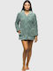 Koyote Winter Damen Samt Robe Laurel Green