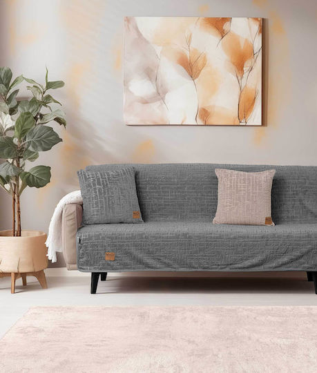 Madi Savanna Ριχτάρι Διθέσιου Καναπέ Ζακάρ 180x250εκ. Grey 21490-01