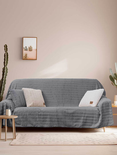 Madi Rays Ριχτάρι Πολυθρόνας Γούνινο 180x180εκ. Grey 21509-00