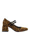 Suede Γόβες με Λουράκι Animal Print