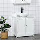 Kleankin Countertop with Sink L60xW30xH60cm White