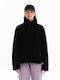 Women's Long Sleeve Sweater with Zipper Black
