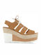 Damenplattformen Beige