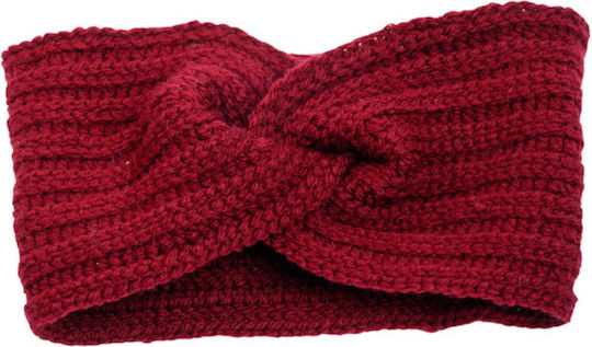 Frauen Stirnband mit Rippstrick in Burgundisch Farbe