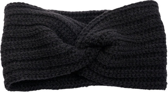 Frauen Stirnband mit Rippstrick in Schwarz Farbe