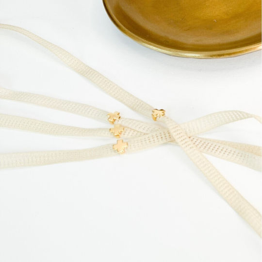 Baptism Martyrika Girl 50pcs Ivory Bracelet with Gold Little Cross