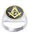Personal Jewel Ανδρικό Δαχτυλίδι με Σμάλτο από Ασήμι Επιχρυσωμένο