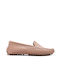 Leder Damen Mokassins in Beige Farbe