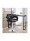 Stool Bar with Back & Adjustable Height Black Synthetic Leather