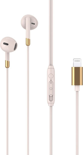 Egoboo NobleSound Lightning Earbuds Handsfree Headphones with Connector Lightning Nude