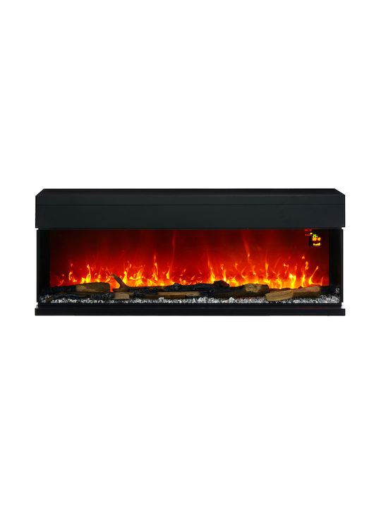HomCom Επιτοίχιο Ηλεκτρικό Τζάκι 1800W Μαύρο