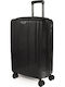 Cardinal 2018 Cabin Hard Black Suitcase With 4 Wheels Height 55cm