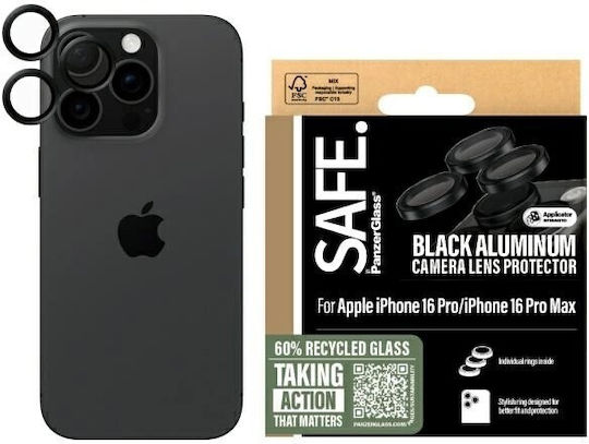 PanzerGlass Safe Προστασία Κάμερας Tempered Glass Μαύρο για το iPhone 16 Pro, iPhone 16 Pro Max