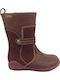 Anatomical Leather Kids Boots with Zipper Burgundy