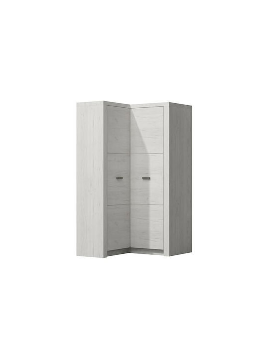 Ușă dublă Dulap de Haine Colțar Stanton C111 Alb 106x90x192cm