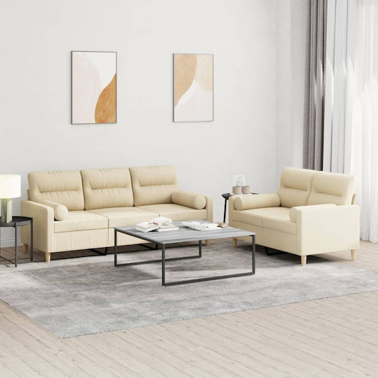 Living Room Furniture Set 3-Seater & Armchair Beige