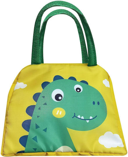 Justnote Kids' Insulated Lunch Bag Handbag Yellow Dinosaurs 20x11x22cm