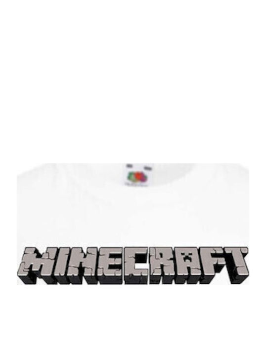Kid T-shirt Tralala Minecraft Logo 2 White