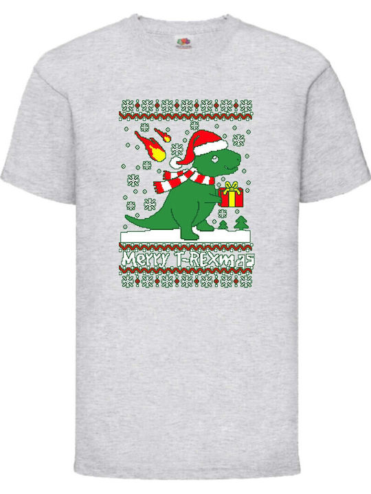 Kid T-shirt Tralala T-rex Christmas Grey