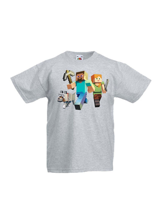 Kinder T-Shirt Tralala Minecraft 1 Grau