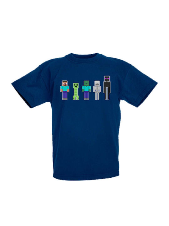 Tricou pentru copii Tralala Minecraft 7 Albastr...