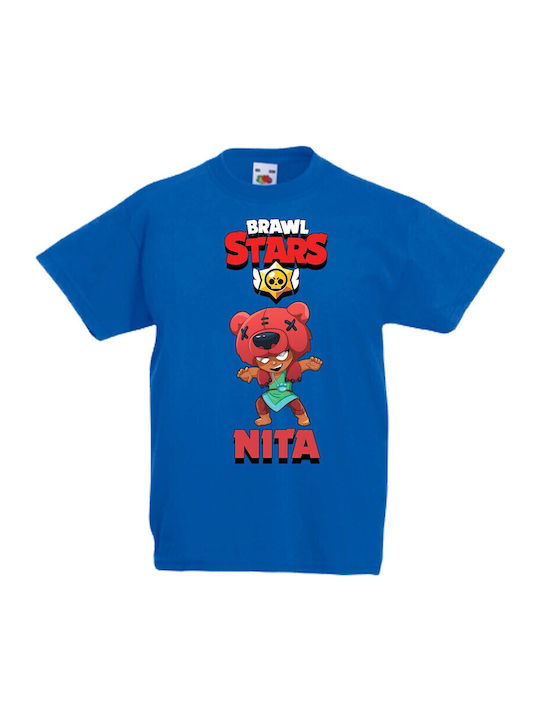 Детска тениска Tralala Brawl Stars Nita 1 синя