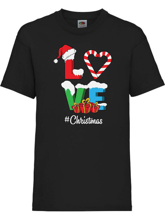 Детска тениска Tralala Love Christmas черна