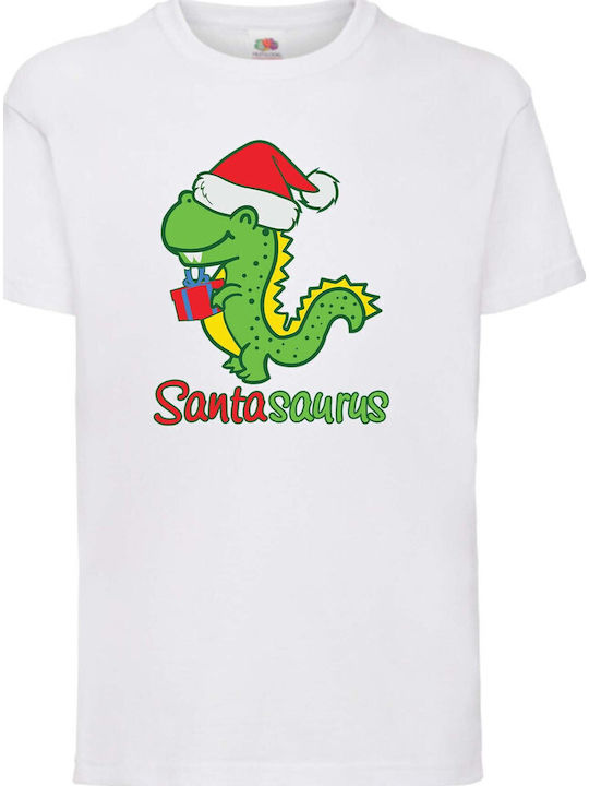 Kid T-shirt Tralala Santasaurus White