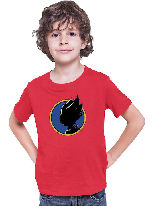 Kinder T-Shirt Dragon Ball Z Tralala Vegeta Silhouette Rot