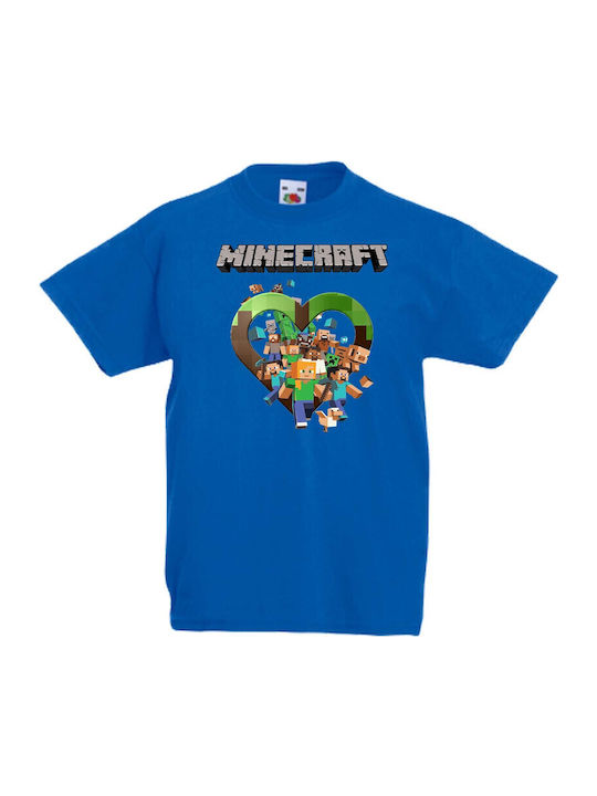 Детска тениска Tralala Minecraft 5 синя