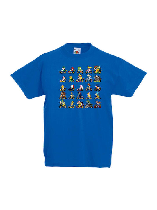 Детска тениска Tralala Super Mario Kart All Stars синя